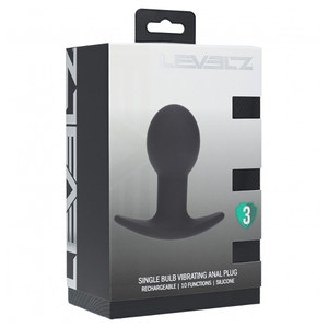 Levelz Single Bulb Vibrating Silicone Anal Plug Black