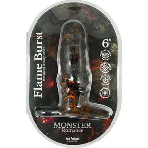 Monster Romance Flame Burst Textured TPE Penis Sleeve With Scrotum Strap