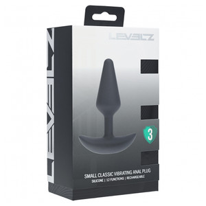 Levelz Classic Vibrating Silicone Anal Plug Small Black