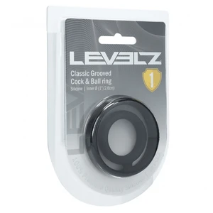 Levelz Classic Grooved Silicone Cock & Ball Ring Black