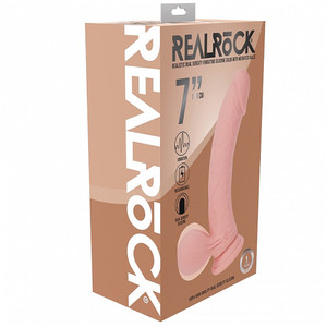 Realrock Rechargeable Dual Layered Vibrating Curved Weighted Balls 7" Flesh