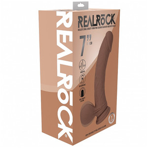 Realrock Rechargeable Dual Layered Vibrating Curved Weighted Balls 7" Tan