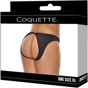 Coquette Knit Open Back Panty Black XL