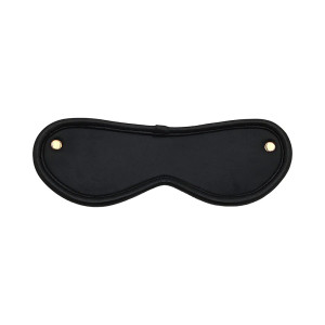 Rouge Leather Blindfold Black with Gold Accessories