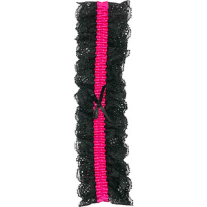 Lace Garter Black/Hot Pink O/S