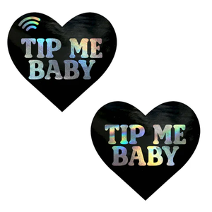 Tip Me Baby Holographic Heart Smart Nfc Pasties