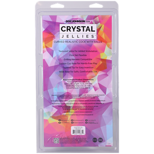 Crystal Jellies - Curved Realistic Cock With Balls - 8 Inch Clear
