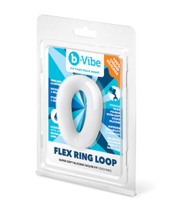 b-Vibe Flex Ring Loop Super Soft Silicone Secure Fit Cock Ring- Clear