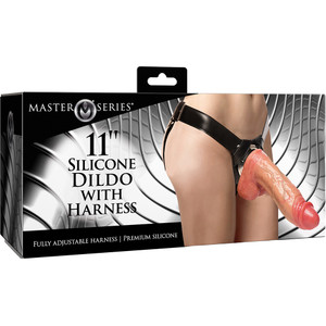 Master Series 11" Silicone Dildo With Harness