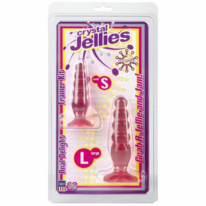 Doc Johnson Crystal Jellies Anal Delight Trainer Butt Plug Kit - Pink