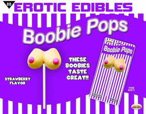 Hott Products Boobies Pops - Strawberry