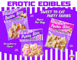 Hott Products Pecker Bites - Strawberry Hott Products Pecker Bites - Strawberry
