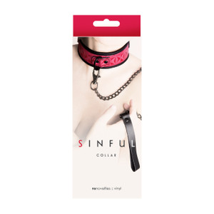 NS Novelties Fetish Sinful Bondage Collar - Pink