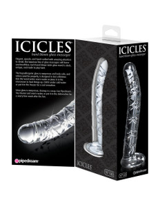 Pipedream Icicles No. 60 Hand Blown Glass G-Spot Dildo - Clear