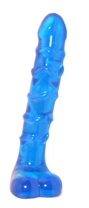 Doc Johnson Raging Hard Ons Slimline 7" Ballsy Realistic Dildo - Blue Jelly