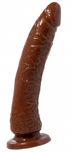 Pipedream Basix Rubber Works 7" Slim Realistic Dildo - Brown