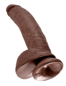 Pipedream King Cock 9" Realistic Dildo Includes Balls - Brown