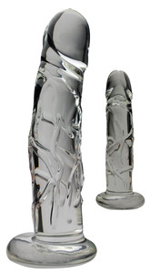 Spartacus Blown Medium Realistic Glass Dildo - Clear