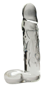 Spartacus Blown Large Realistic Glass Dildo - Clear