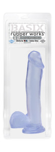 Pipedream Basix Rubber Works 12" Dildo Includes Suction Cup - Clear