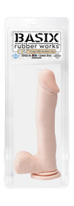 Pipedream Basix Rubber Works 12" Dildo Includes Suction Cup - Flesh