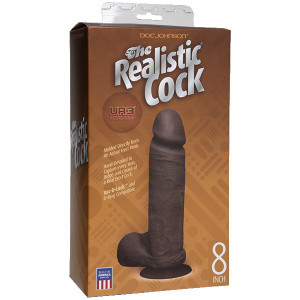 Doc Johnson ULTRASKYN Realistic Suction Cup Dildo With Balls - 8" Black
