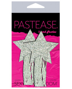 Pastease Silver Glitter Tassle Stars - One Size Fits All Pasties