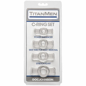 Doc Johnson Titanmen Tools Cock Ring Set - Clear
