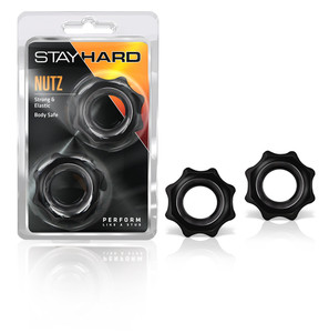 Blush Stay Hard Nutz Cock Ring - Black