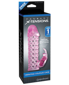 Pipedream Fantasy Xtensions Vibrating Couples Cock Cage - Pink