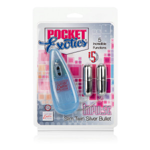 CalExotics Impulse Pocket Paks Includes Twin Silver Bullet Vibrator