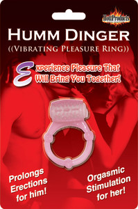 Hott Products Humm Dinger Vibrating Cock Ring - Purple