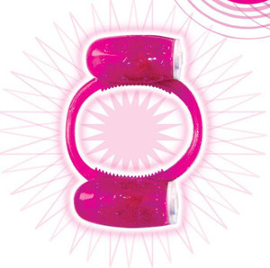 Hott Products Humm Dinger Cock Ring - Double Dinger Cock Ring - Purple