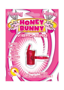 Hott Products Horny Honey Bunny Cock Ring - Magenta