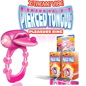 Hott Products X - Treme Vibepierced Tongue Pleasure Ring Tongue Vibrator - Purple