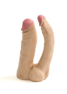 Doc Johnson Vac - U - Lock Double Penetrator Strap On Dildo - White