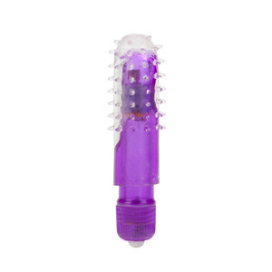 CalExotics Travel Blaster Includes Silicone Sleeve Waterproof Mini Vibrator - Purple