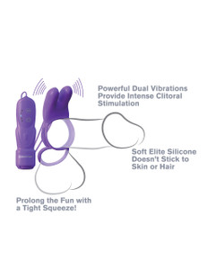Pipedream Fantasy C - Ringz Twin Teazer Rabbit Cock Ring - Purple