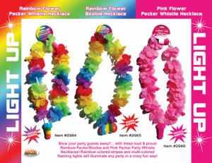 Hott Products Rainbow Light Up Flower Boobie Necklace