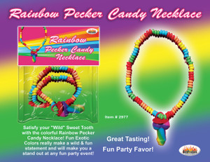 Hott Products Rainbow Stretchy Cock Candy Necklace