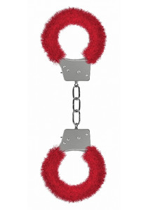 Shots Ouch Fetish Beginner's Handcuffs Furry - Red