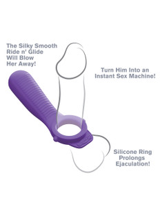 Pipedream Fantasy C - Ringz Ride N' Glide Couples Cock Ring - Purple