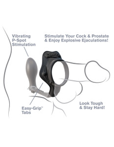 Pipedream Fantasy C - Ringz Rock Hard Ass - Gasm Vibrating Cock Ring - Black