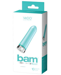 VeDO Bam Rechargeable Bullet Vibrator - Tease Me Turquoise VeDO Bam Rechargeable Bullet Vibrator - Tease Me Turquoise