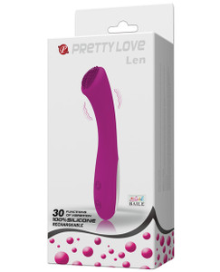 Pretty Love Len Rechargeable Wand Vibrator - 30 Function Purple