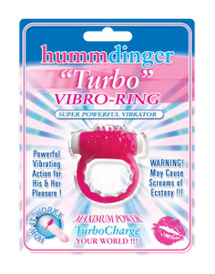 Hott Products Humm Dinger Turbo Vibrating Cock Ring - Magenta Hott Products Humm Dinger Turbo Vibrating Cock Ring - Magenta