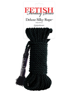 Pipedream Fetish Fantasy Series Deluxe Silk Rope - Black Pipedream Fetish Fantasy Series Deluxe Silk Rope - Black