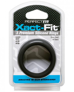 Perfect Fit Brand Xact Fit 3 Cock Ring Kit M/L - Black