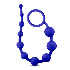 Blush Luxe Silicone 10 Anal Beads Indigo Blue