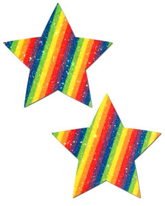 Pastease Rockstar Glittering Double Rainbow Star Pasties